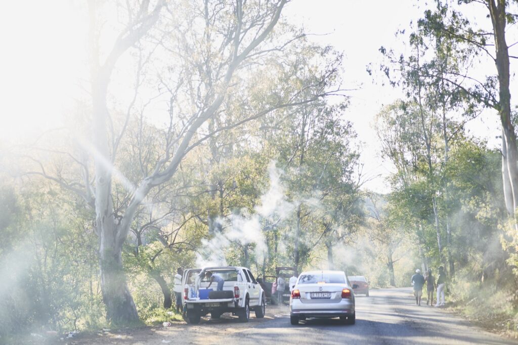 eine Straßenszene in Südafrika in der Nähe von Johannesburg