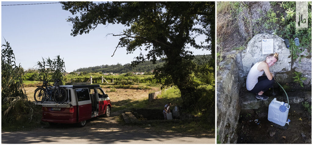 eine Wasserstelle in Spanien zum Auffüllen des Wassertanks im VW Bus