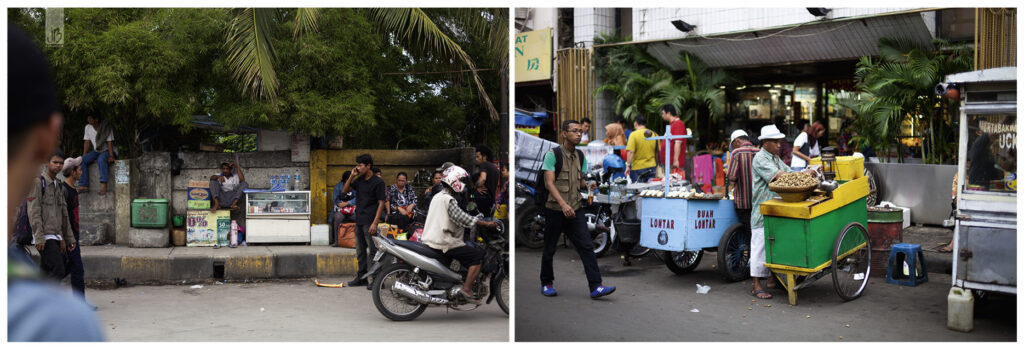 Szenen in den Straßen von Jakarta