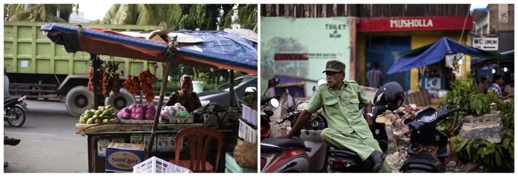 Szenen in den Straßen von Jakarta 