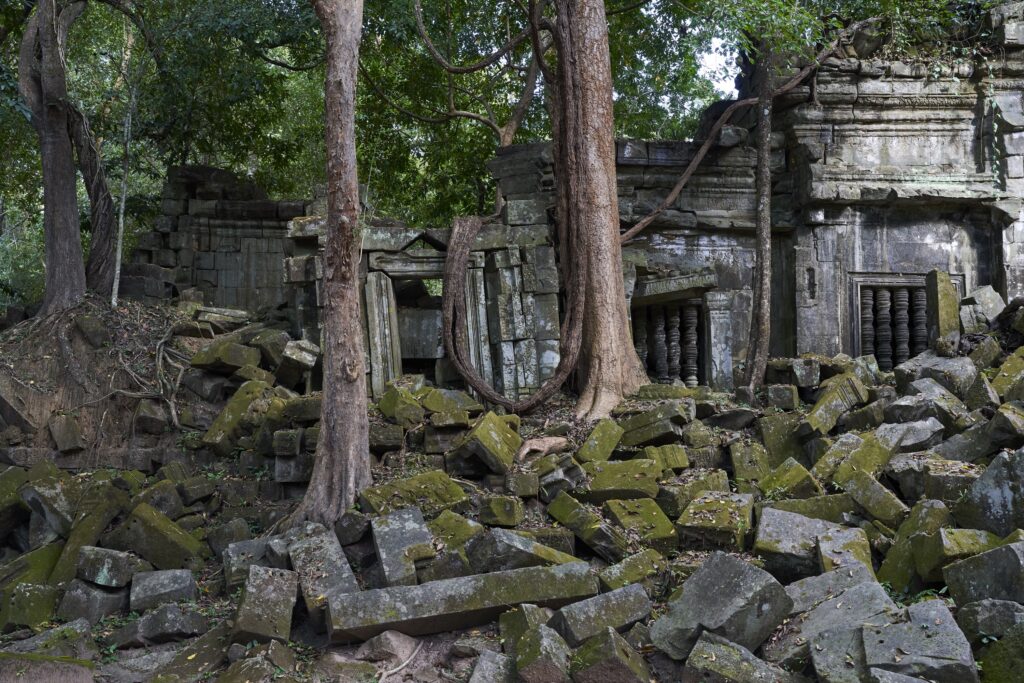 beindruckendes Wurzelwerk der Bäume im Tempel Prasat Beng Mealea in Angkor Wat