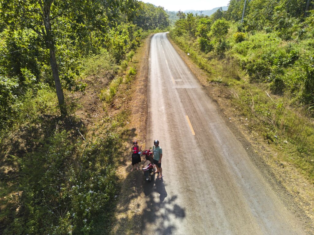 die Straße von oben nach Sen Monorom