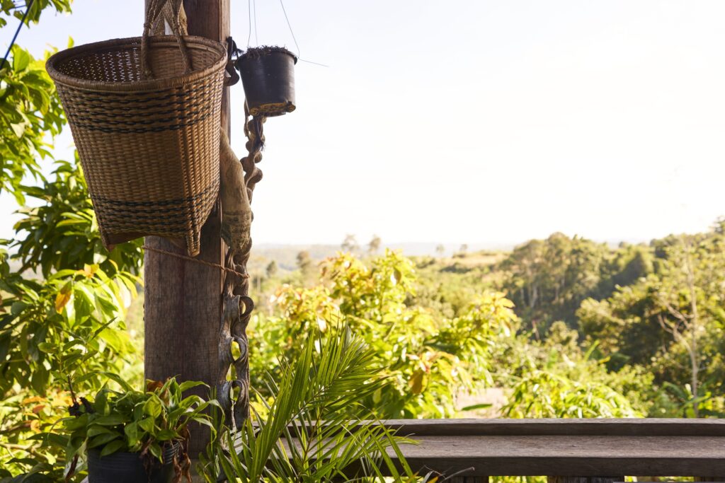 der Ausblick aus dem Café in Sen Monorom