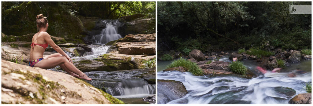 Langzeitbelichtung eines kleinen Wasserfalls in Misiones bei Aristobulo del Valle