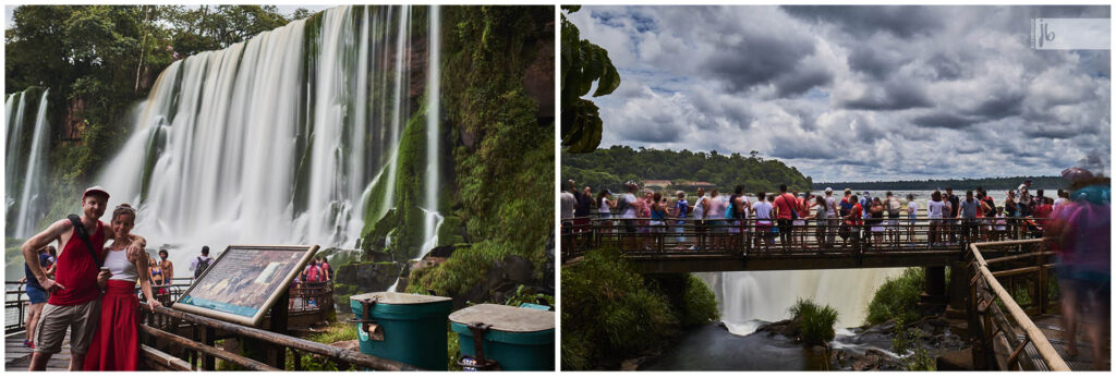 die Iguazu fälle und die Touristen die sie bestaunen