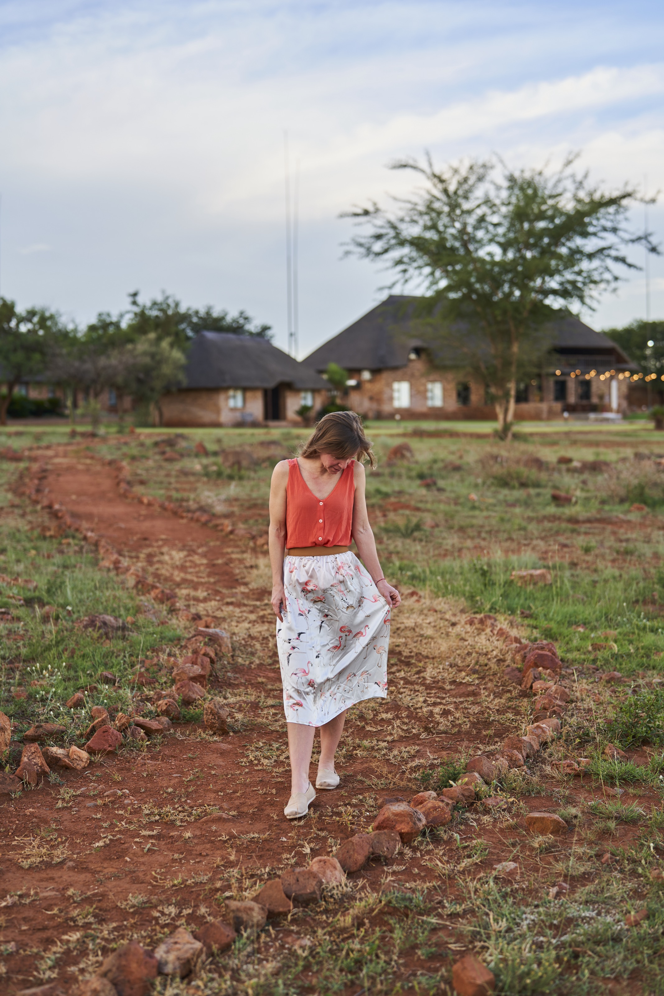 auf den Wegen der Unterkunft in der Morakane Safari Lodge, Kalahari, Südafrika